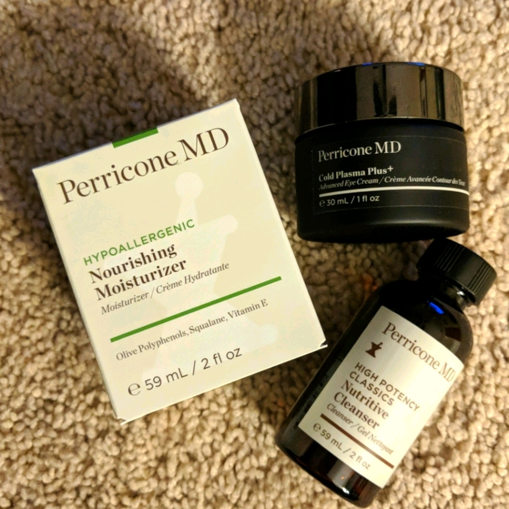 Perricone MD cleanser, moisturizer, cold plasma+